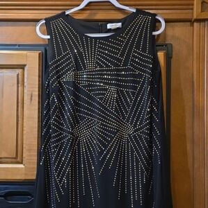 Calvin Klein Black Dress with Gold Accents